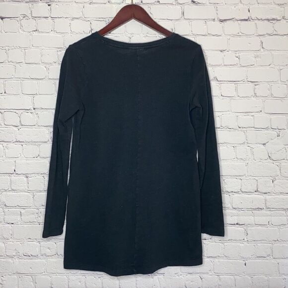 J Jill Thermal Waffle Pocket Tunic Long sleeve black XSP - Picture 3 of 7